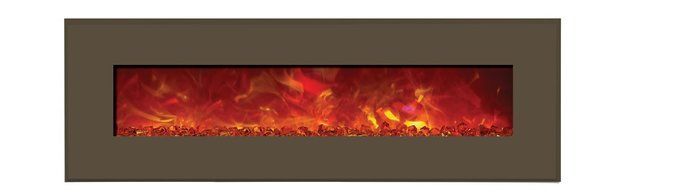 Amantii Advanced Series Wall Mount/Built-In Electric Fireplace with Coastal Blue Steel Surround, 58 Inch N16