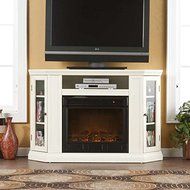Convertible White Media Electric Fireplace Corner Or Flat Wall N5