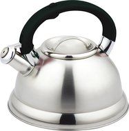 Europeware 0439RED Stainless Steel Whistling Tea Kettle with Red Handle, Silver/Red