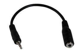 YCS Basics 6 Inch 2.5mm 4 Conductor Male to 3.5mm Female 4 Conductor Cable