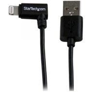 STARTECH.COM USBLT2MBR / 2m (6ft) Angled Black Apple 8-pin Lightning Connector to USB Cable...