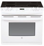 GE JD630DFWW 31.25" Drop-In Electric Range with Smoothtop Cooktop, None Drawer, 4.4 cu. ft. Primary Oven Capacity...