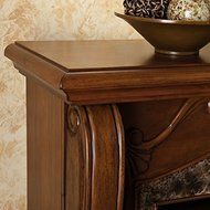 Sandro Walnut Stacked Stone Electric Fireplace N4