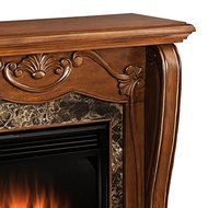 Sandro Walnut Stacked Stone Electric Fireplace N5