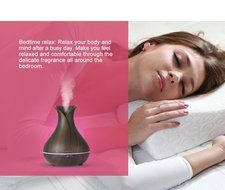 Easehold Aroma Essential Oil Diffuser Humidifier Air Purifiers 400ml Wood Grain with Cool Mist and Colorful LED... N11