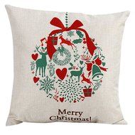 Pillow Cover,Haoricu Vintage ChristmasChristmas Linen Square Throw Flax Pillow Case Decorative Cushion Pillow... N2