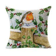 Pillow Cover,Haoricu Vintage ChristmasChristmas Linen Square Throw Flax Pillow Case Decorative Cushion Pillow... N3