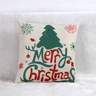 Pillow Cover,Haoricu Vintage ChristmasChristmas Linen Square Throw Flax Pillow Case Decorative Cushion Pillow... N4