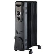 1500-Watt Electric Oil-Filled Digital Radiant Portable Heater - Black