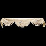 19" X 90" Wide Christmas Snow Scene with Deer and Trees on Beige Fireplace Mantle Scarf N2