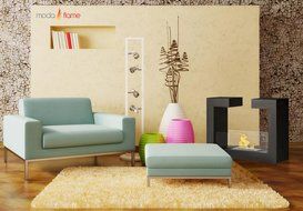 Moda Flame Beja Free Standing Ethanol Fireplace in Black N3