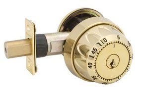 Master Lock DSNRN1003PBOX Nightwatch Combination Deadbolt with Bump Stop Cylinder, Bright Brass by Master Lock