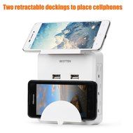 Bestten 3 Outlet Wall Mount Surge Protector with 2 USB Charging Ports (2.4A/Port, Total 3.1A) and Safety Covers... N6