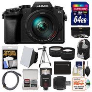Panasonic Lumix DMC-G7 4K Wi-Fi Digital Camera &amp; 14-42mm (Black) with 45-150mm Lens + 64GB Card + Case + Flash... N2