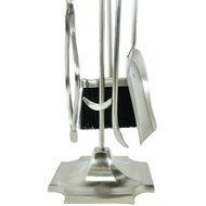 UniFlame Endless Summer F-7547 31" 5 Piece Fireset with Pedestal Base, Satin Pewter Finish N3