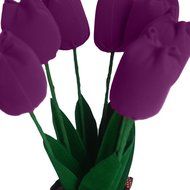 Rubility Charcoal Cloth Flowers DIY Handcraft Air Fresher 7-tulip Bamboo (Purple) N8