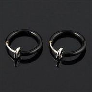 2PCS Punk Unisex Cool Nose Lips Ring Spring Clip On Hoop Earring Piercing Septum N4