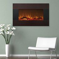 Northwest 36 inch Mahogany Remote Controlled Fireplace with Wall Mount &amp; Floor Stand