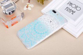 iPhone 7 Plus Case, PHEZEN Henna Mandala Floral Design [Scratch Resistant] Clear TPU Bumper Case Soft Rubber Gel... N26