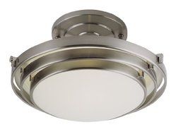 Trans Globe Lighting PL-2480 BN 16-Inch Energy Efficient Semi-Flush Mount, Nickel by Trans Globe Lighting