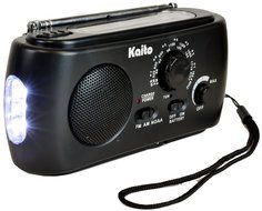Kaito KA331 Portable Hand Crank AM/FM NOAA Weather Radio with Cell Phone Charger &amp; 3-LED Flashlight, Color Black