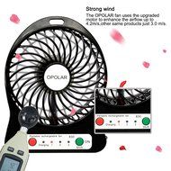 OPOLAR F101 Portable Rechargeable Fan, Mini USB fan with 1800mAh Lithium Battery, Night Light-Black N2