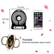 OPOLAR F101 Portable Rechargeable Fan, Mini USB fan with 1800mAh Lithium Battery, Night Light-Black N4