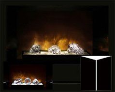 Modern Flames HF60CBI Electric Reflective Black Glass 60" Fireplace /w Crystal Glass Burners