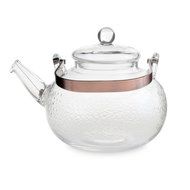 Yama Glass Yama Glass "Sassy" Tea Kettle, 24 oz., Clear