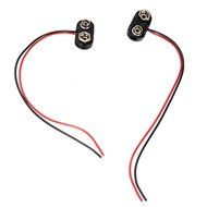 Hosyl Black Hard Plastic Housing T Type Wire 9V Battery Clip Connector 10 Pieces Pack N2
