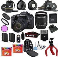 Canon 7D Camera with 18-55mm IS II Bundle with Deluxe Backpack + 3pc Filter Kit + Wide Angle + Telephoto + Extra...