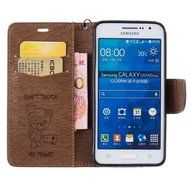Galaxy Grand Prime Case, Galaxy Grand Prime Wallet Case,PHEZEN Cute Bear Don't Touch My Phone Design PU Leather... N19