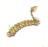 Fashion Punk Black White String Crystal Resin Left Ear Cuff Clip Stud Earring1pc N2