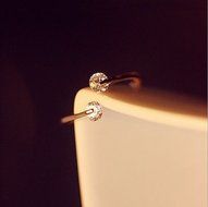 Fashion Women 18K Gold Plated Crystal Bridal Engagement Ring Adjustable Size N6