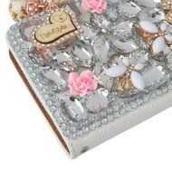 Spritech(TM) Bling Phone Case For Samsung Galaxy S6 Edge Plus,3D Handmade Colorful Crystal White Flower Accessary... N7