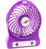 Pro-Shock 4-inch Portable Personal Battery Operated Fan Rechargeable with LED Light, Quiet ( PURPLE ) N3