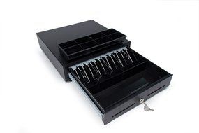 Star Micronics 37965600 Model CD3-1616BK58-S2 Cash Drawer, 16" x 16", Printer Driven, 5 Bill-8 Coin, 2 Media Slots...