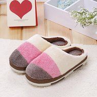 AutumnFall Women Home Floor Soft Slippers Female Cotton-padded Shoes Couple Shoes (7, Coffee) N4