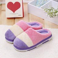 AutumnFall Women Home Floor Soft Slippers Female Cotton-padded Shoes Couple Shoes (7, Coffee) N6