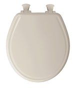 Bemis 48E2 346 Mayfair Whisper-Close Molded Wood Toilet Seat with Easy Clean and Change Hinges, Round, Biscuit...