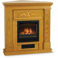 Quality Craft 38" Corner/Flat Electric Fireplace, Oak QCM650-38A-OAK N2