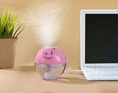 1 X Portable Mini Want Pig USB Ultrasonic Air Humidifier with Night Light (White) N4