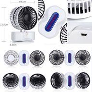 Xman&reg;Couples Mini Fan Dual Head Portable USB Rechargeable Personal Fan Quiet Operation Desktop Fan with LED Light... N8