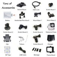 Waterproof Action Camera 12MP 1080P HD with 2 Batteries and Free Accessories Kit(Blue)