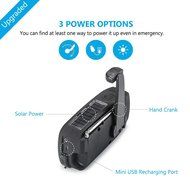 [2016 Upgraded Version] ELECLOVER Portable Dynamo Emergency Solar Crank AM/FM/NOAA(WB) Weather Radio with LED... N2