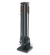 Forged Iron Arts &amp; Crafts Fireplace Tool Set, with Bronze Handles
