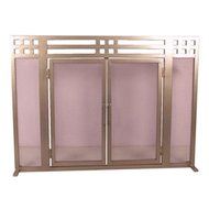 Layton Pewter Single-Panel Fireplace Screen Pewter Powder Coated Finish N3