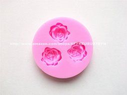3 Roses Silicone Mould for Fondant Cake Sugar Paste Cake Decoration 3d Cake Toppers Mold Soap Mold 4.8*4.8*0.9cm...