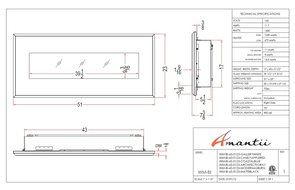 Amantii Advanced Series Wall Mount/Built-In Electric Fireplace with Coastal Blue Steel Surround, 58 Inch N19