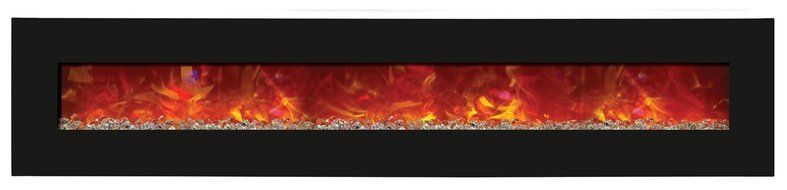 Amantii Advanced Series Wall Mount/Built-In Electric Fireplace with Coastal Blue Steel Surround, 58 Inch N22